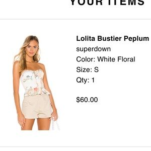 REVOLVE Lolita peplum too bustier in small. Gently used. No flaws.